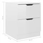 vidaXL Comodini 2 pz Bianco Lucido 40x40x50 cm in Truciolato
