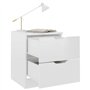 vidaXL Comodini 2 pz Bianco Lucido 40x40x50 cm in Truciolato