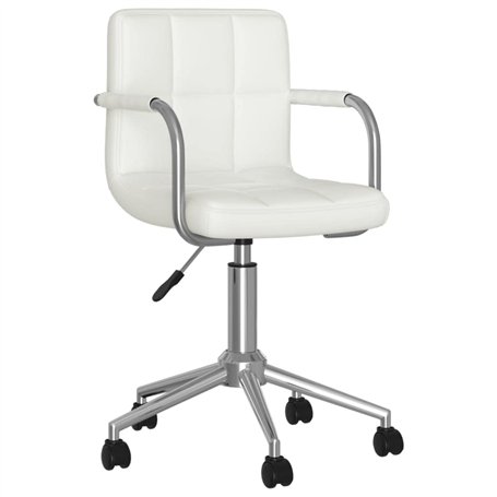 Bussandri Exclusive Chaise de bureau pivotante en cuir synthétique Blanc