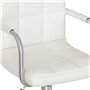 Bussandri Exclusive Chaise de bureau pivotante en cuir synthétique Blanc