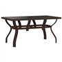 Bussandri Exclusive Table de jardin en acier et verre Marron et noir 140 x 70 x 70 cm