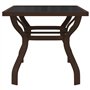 Bussandri Exclusive Table de jardin en acier et verre Marron et noir 140 x 70 x 70 cm
