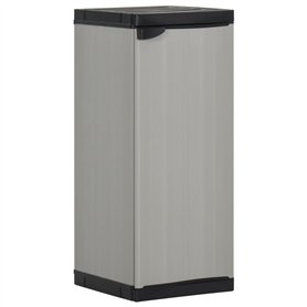 vidaXL Armoire de Rangement de Jardin 1 Étagère Armoire à Outils Meuble de Stockage Fournitures Ménagères Patio Extérieur Gris/N