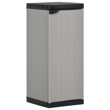 vidaXL Armoire de Rangement de Jardin 1 Étagère Armoire à Outils Meuble de Stockage Fournitures Ménagères Patio Extérieur Gris/N