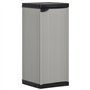 vidaXL Armoire de Rangement de Jardin 1 Étagère Armoire à Outils Meuble de Stockage Fournitures Ménagères Patio Extérieur Gris/N