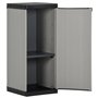 vidaXL Armoire de Rangement de Jardin 1 Étagère Armoire à Outils Meuble de Stockage Fournitures Ménagères Patio Extérieur Gris/N