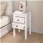 Bussandri Exclusive - Tables de chevet 2 pc 40x35x61,5 cm bois de pin massif blanc