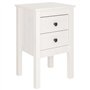 Bussandri Exclusive - Tables de chevet 2 pc 40x35x61,5 cm bois de pin massif blanc