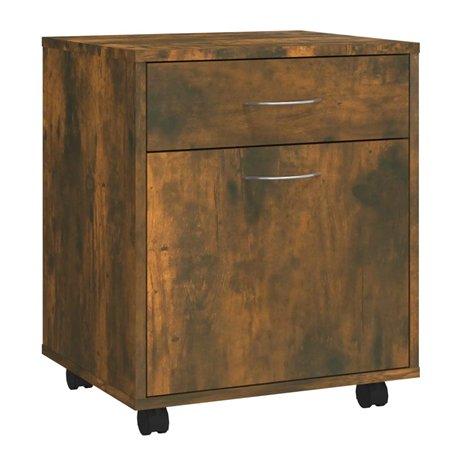 vidaXL Armadietto con Ruote Rovere Fumo 45x38x54 cm Legno Multistrato