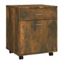 vidaXL Armadietto con Ruote Rovere Fumo 45x38x54 cm Legno Multistrato