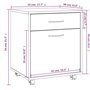 vidaXL Armadietto con Ruote Rovere Fumo 45x38x54 cm Legno Multistrato