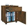 vidaXL Armadietto con Ruote Rovere Fumo 45x38x54 cm Legno Multistrato