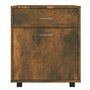 vidaXL Armadietto con Ruote Rovere Fumo 45x38x54 cm Legno Multistrato