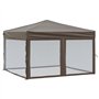 Tente de réception pliable avec parois Taupe 3x3 m