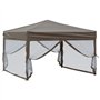 Tente de réception pliable avec parois Taupe 3x3 m