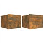 vidaXL 2X Tables de Chevet Tables de Nuit Armoires de Chevet Armoires de Lit Meubles de Chambre à Coucher Chêne Fumé 40x30x30 cm