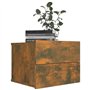 vidaXL 2X Tables de Chevet Tables de Nuit Armoires de Chevet Armoires de Lit Meubles de Chambre à Coucher Chêne Fumé 40x30x30 cm