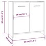 Armoire de bain Chêne fumé 60x33x60 cm Bois d'ingénierie