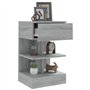 vidaXL Table de chevet - 2 pièces, gris sonoma, bois d'ingénierie, style moderne, pour salon ou chambre à coucher, avec espace d