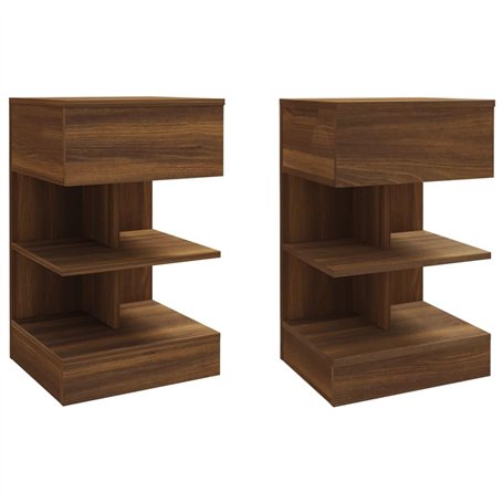 Tables de chevet 2pcs Chêne marron 40x35x65cm Bois d ingénierie