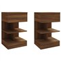 Tables de chevet 2pcs Chêne marron 40x35x65cm Bois d ingénierie