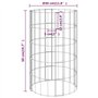 Lits surélevés circulaires en gabion 3 pièces en acier galvanisé Ø30 x 50 cm