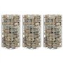 Lits surélevés circulaires en gabion 3 pièces en acier galvanisé Ø30 x 50 cm