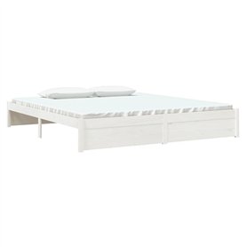Cadre de lit Blanc Bois massif 180x200 cm Super King