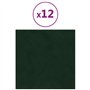 vidaXL 12x Panneaux Muraux Décoration Revêtement Mural Mur Décoratif Insonorisant Salon Chambre à Coucher Vert Foncé 30x30 cm Ve