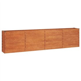Jardinière surélevée rouillée en acier Corten 320 x 40 x 77 cm