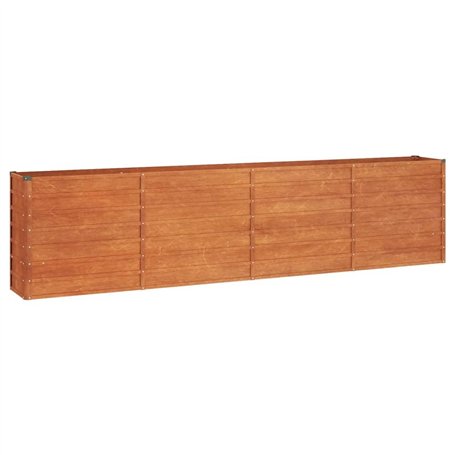 Jardinière surélevée rouillée en acier Corten 320 x 40 x 77 cm
