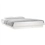 Cadre de lit à LED sans matelas blanc 120x200 cm bois massif