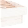 Cadre de lit à LED sans matelas blanc 120x200 cm bois massif