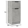 Buffet Gris béton 30x30x70 cm Bois d ingénierie
