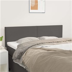 vidaXL Tête de lit 2 pièces en cuir synthétique Gris 72 x 5 x 78/88 cm