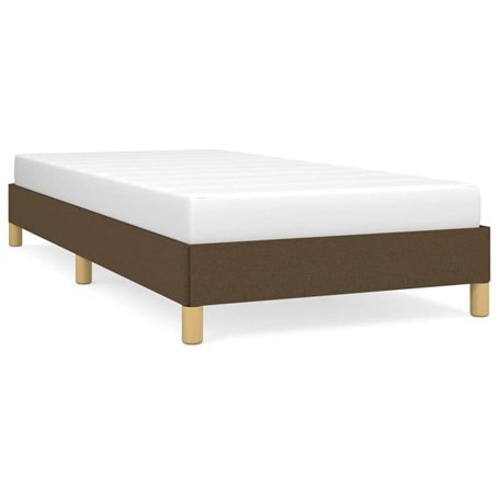 Cadre de lit sans matelas marron foncé 100x200 cm tissu
