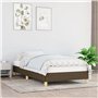 Cadre de lit sans matelas marron foncé 100x200 cm tissu
