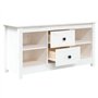 Meuble TV Blanc 103x36,5x52 cm Bois de pin massif