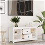 Meuble TV Blanc 103x36,5x52 cm Bois de pin massif
