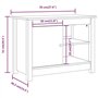 Meuble TV Gris 70x36,5x52 cm Bois de pin massif