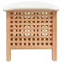 Revera Tabouret de salle de bain 48 x 47,5 x 52 cm en bois massif de noyer