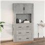 Mobile a Parete Grigio Cemento 80x33x80 cm in Legno Multistrato