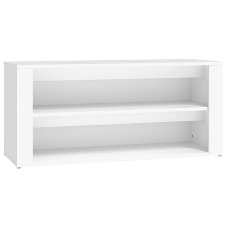 vidaXL Étagère à chaussures Blanc 100x35x45 cm Rustique 2 Compartiments Rectangulaire