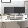 vidaXL Support de moniteur en pin massif Blanc 100 x 27,5 x 15 cm