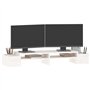 vidaXL Support de moniteur en pin massif Blanc 100 x 27,5 x 15 cm