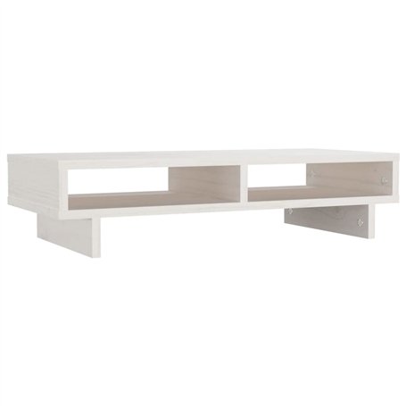 Revera Support pour moniteur blanc 60 x 27 x 14 cm Bois massif de pin