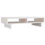 Revera Support pour moniteur blanc 60 x 27 x 14 cm Bois massif de pin