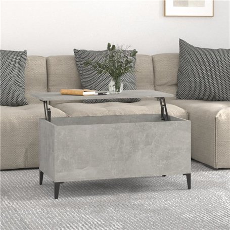 Tavolino Salotto Grigio Cemento 90x44