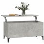 Tavolino Salotto Grigio Cemento 90x44,5x45 cm Legno Multistrato