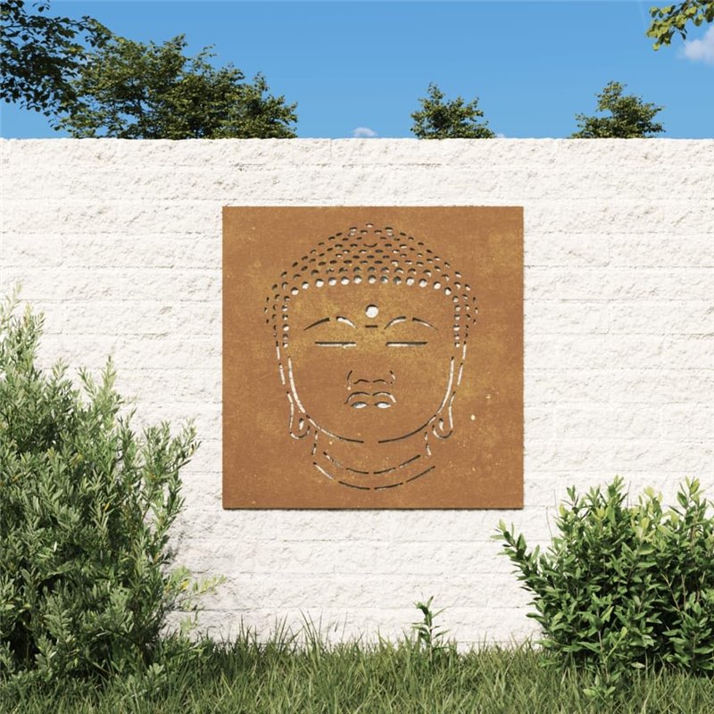 Image secondaire de vidaXL Décoration Murale Jardin 55x55 cm Motif de tête de Bouddha, décoration Murale extérieure, Art Mural de Jardin, décoration